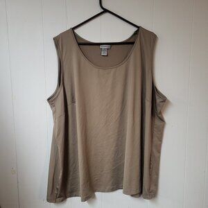 Catherines Women's Size 4X 30/32W Tan Tank Top